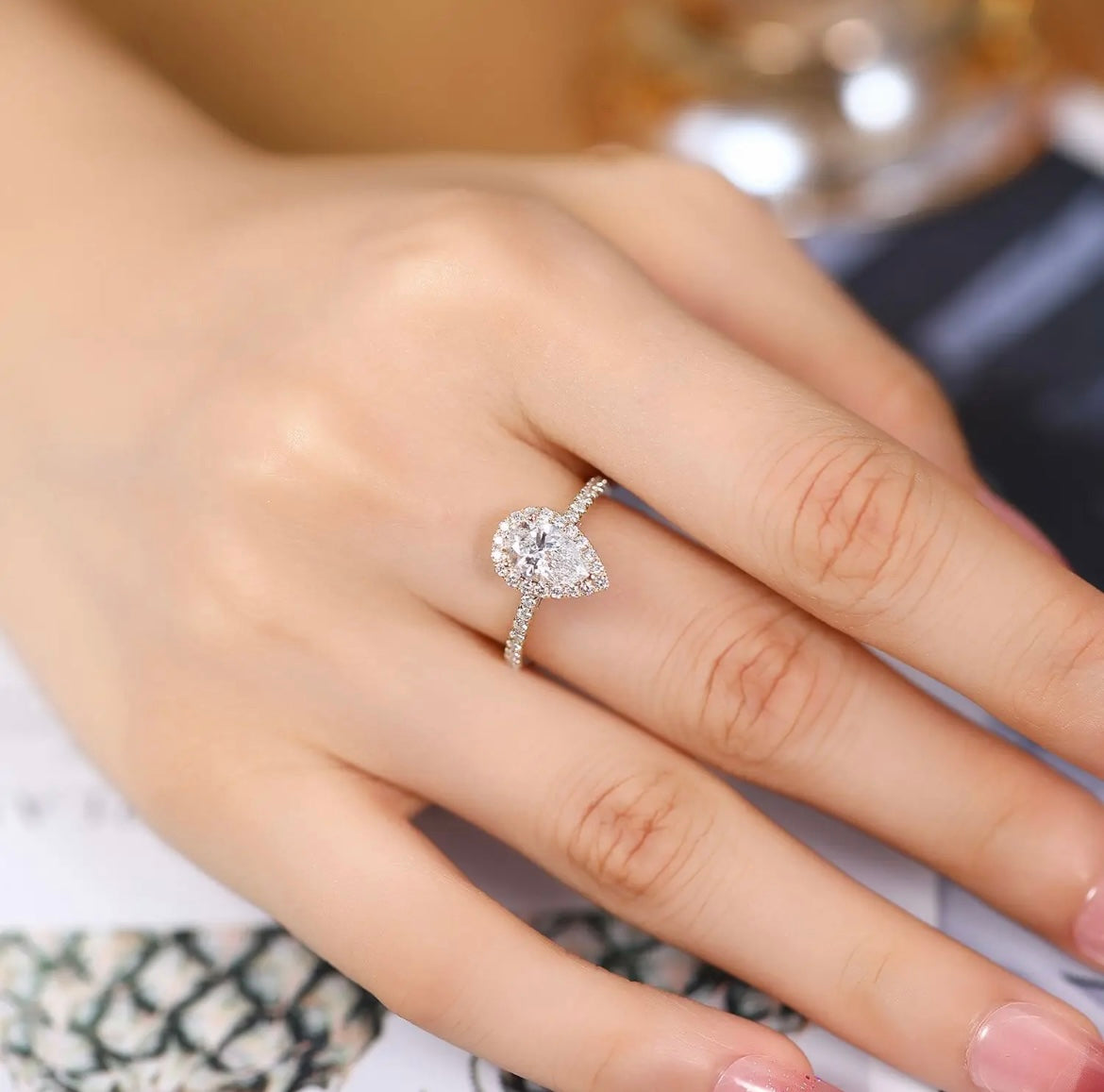 Pear Shaped Diamond Engagement Ring Rex Jewellers - Throne