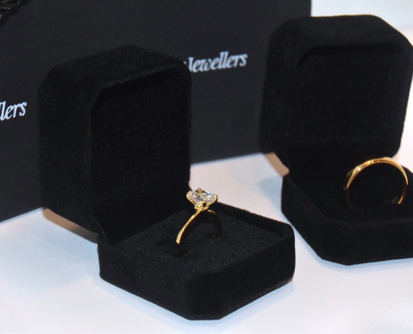 Emerald Cut Moissanite Ring - Gold Vermeil Engagement Ring - Fortuna