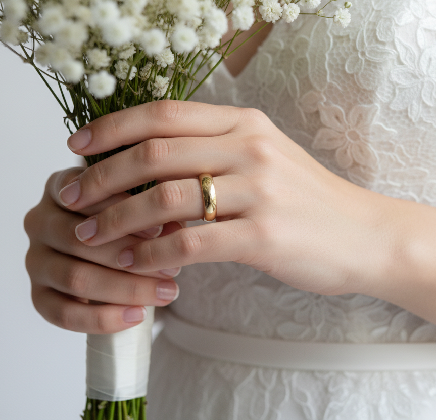 6MM Gold Tungsten Wedding Band - Men's & Ladies' Durable Ring