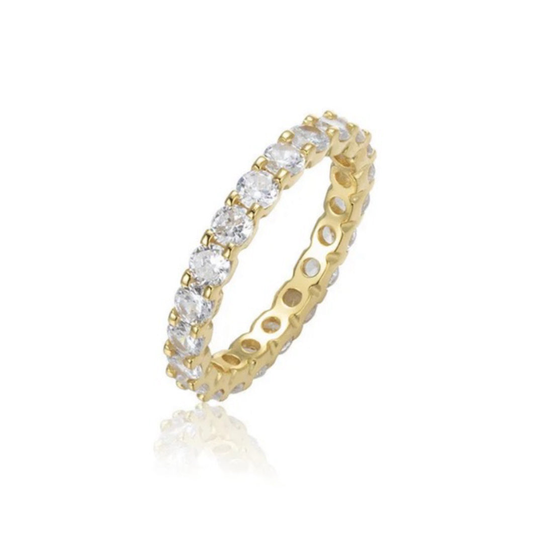 Rex Jewellers 9ct Gold Vermeil Moissanite 3MM Eternity Ring