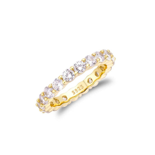 Rex Jewellers 9ct Gold Vermeil Moissanite 3MM Eternity Ring