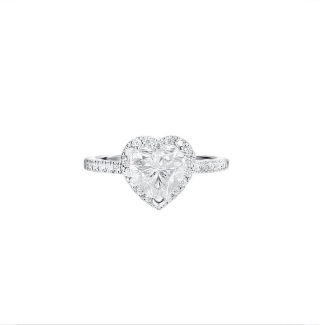 Heart Shape Cut CZ Engagement Promise Ring - Affordable Solitaire- Lover Girl
