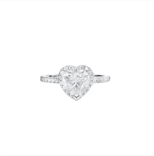 Heart Shape Cut CZ Engagement Promise Ring - Affordable Solitaire- Lover Girl
