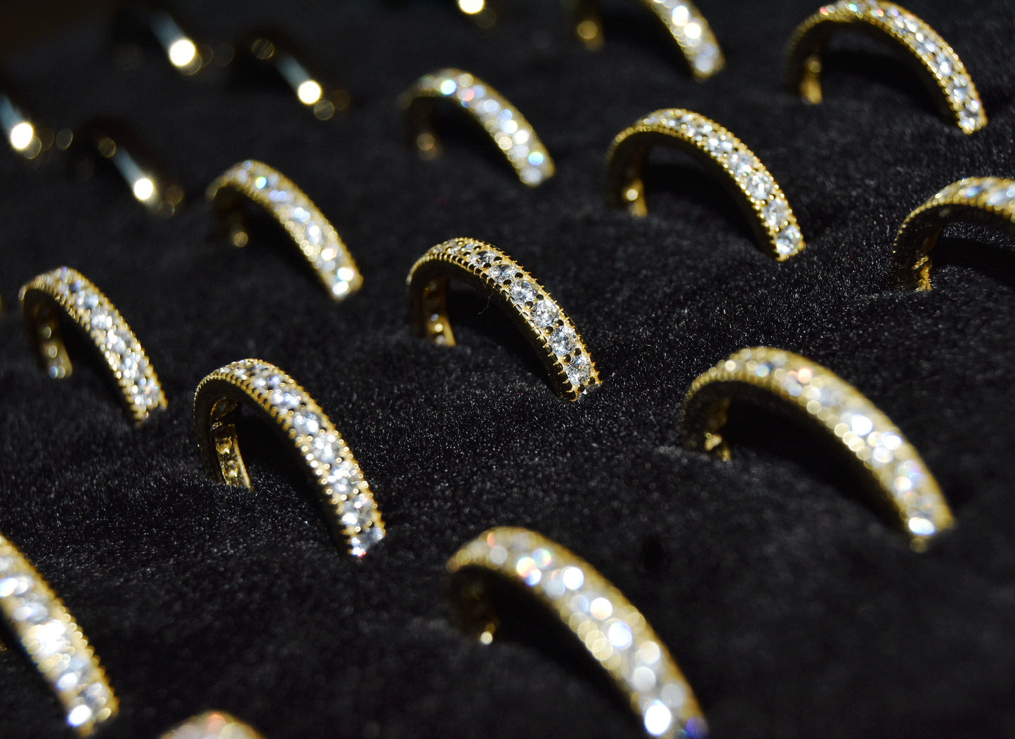 9ct Gold Vermeil Flat Channel Set Band Eternity Ring