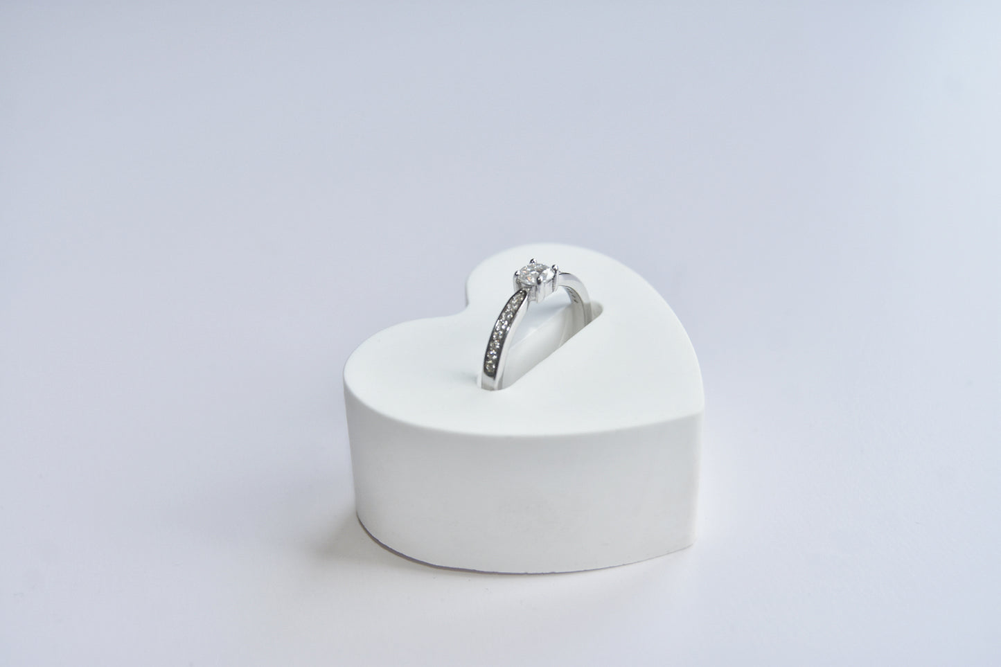 0.36ct Round Moissanite Engagement Rings  White Gold Sterling Silver- Starlight