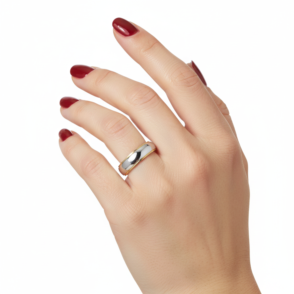 Tungsten & 9ct Gold Two Tone Men's Wedding Band 6MM