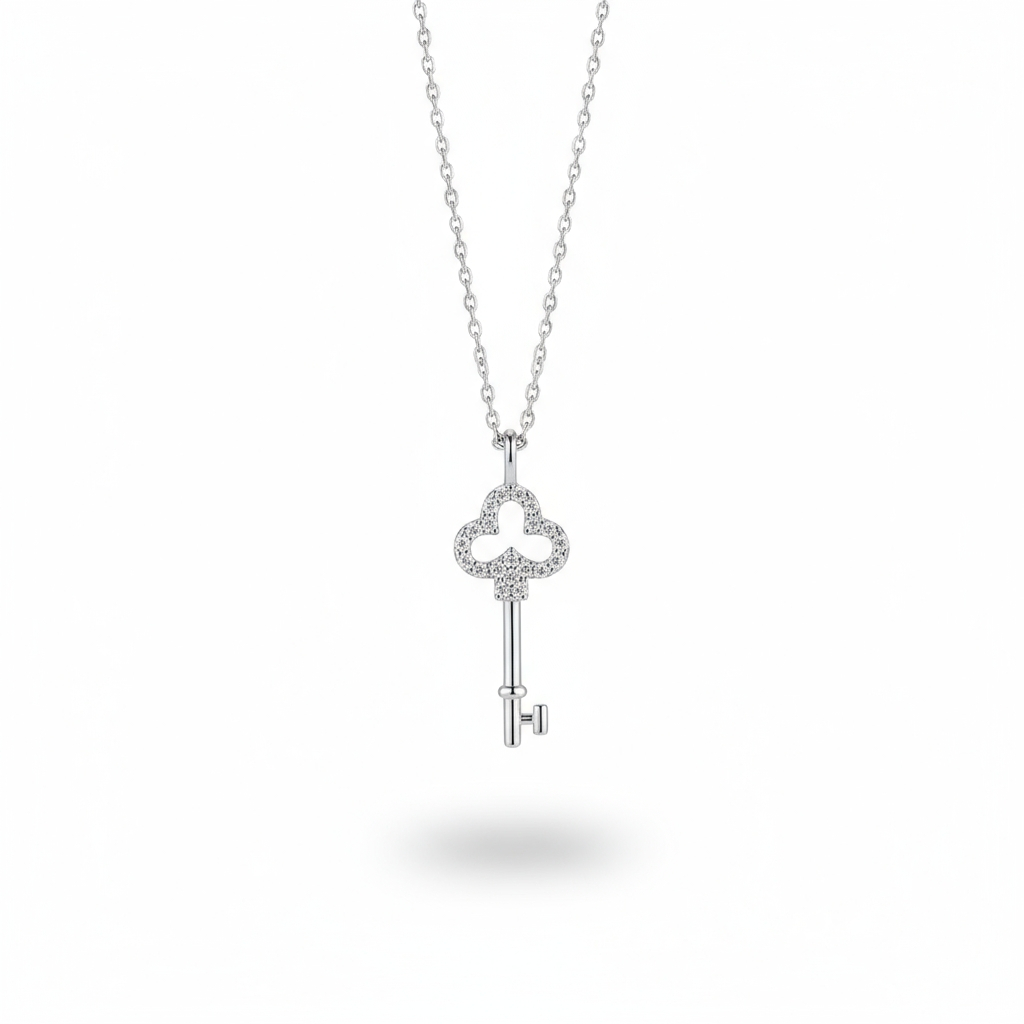 Key Heart Diamond Necklace Gift For Women Ladies- Key To My Heart