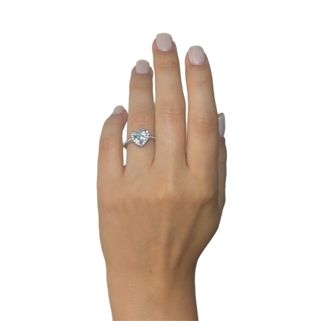 Heart Shape Cut CZ Engagement Promise Ring - Affordable Solitaire- Lover Girl
