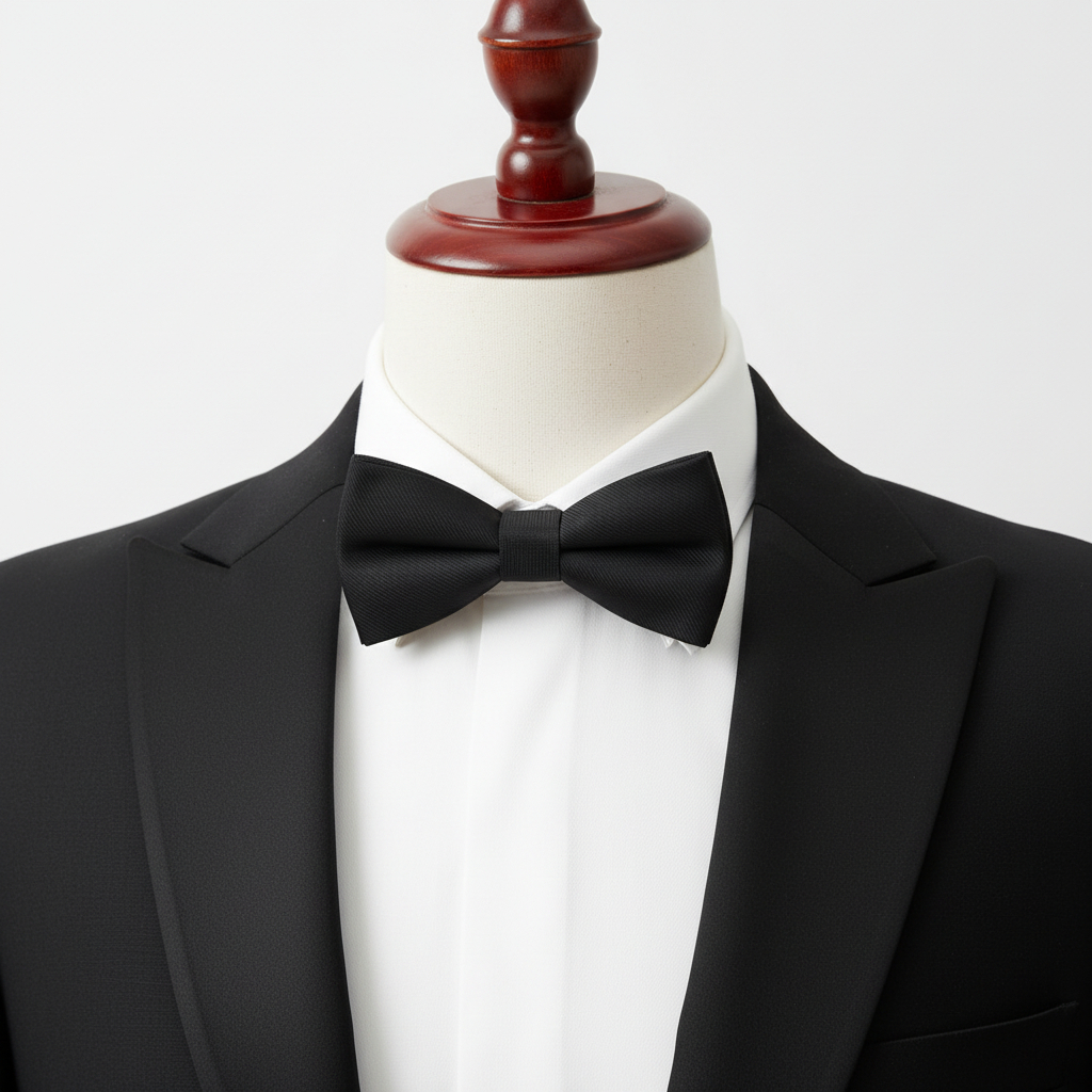 Mens Bow Tie Black Pre Tied