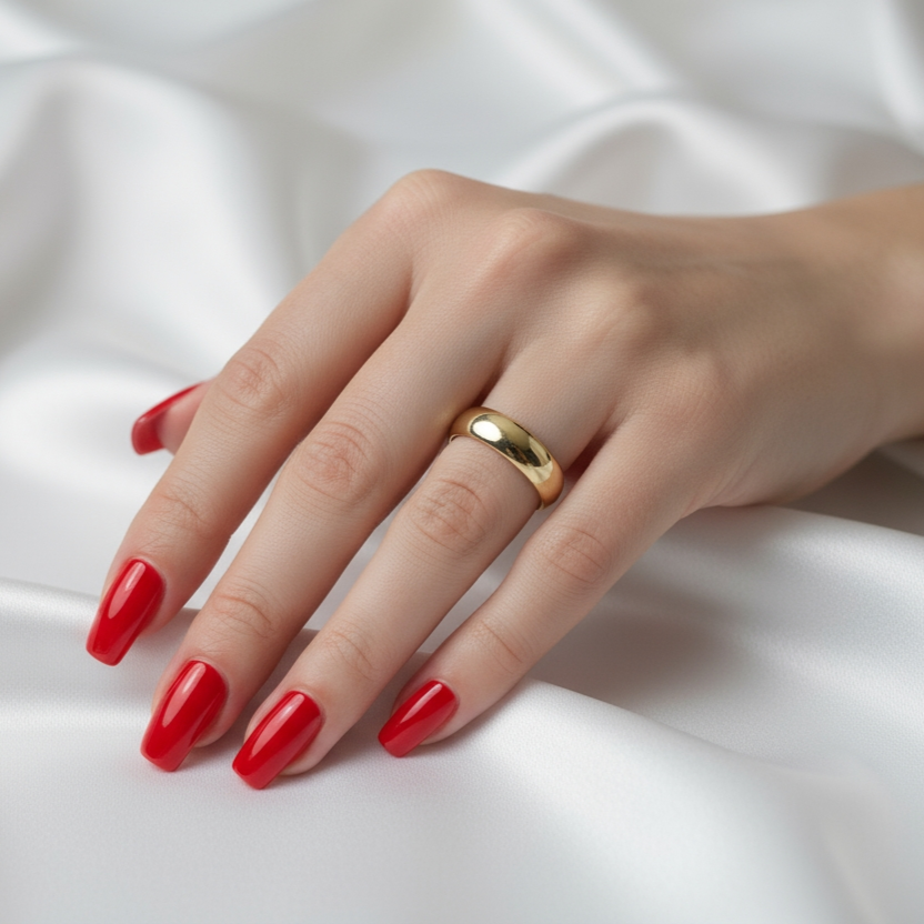 Tungsten 9ct Gold Couple Rings His Hers Wedding Bands 6MM