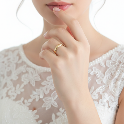 Tungsten Gold His Hers Wedding Bands Couple Rings 4MM