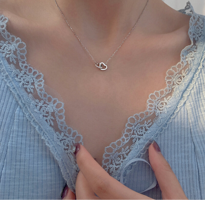 Double Heart Infinity Womens Necklace Rex Jewellers- Forever