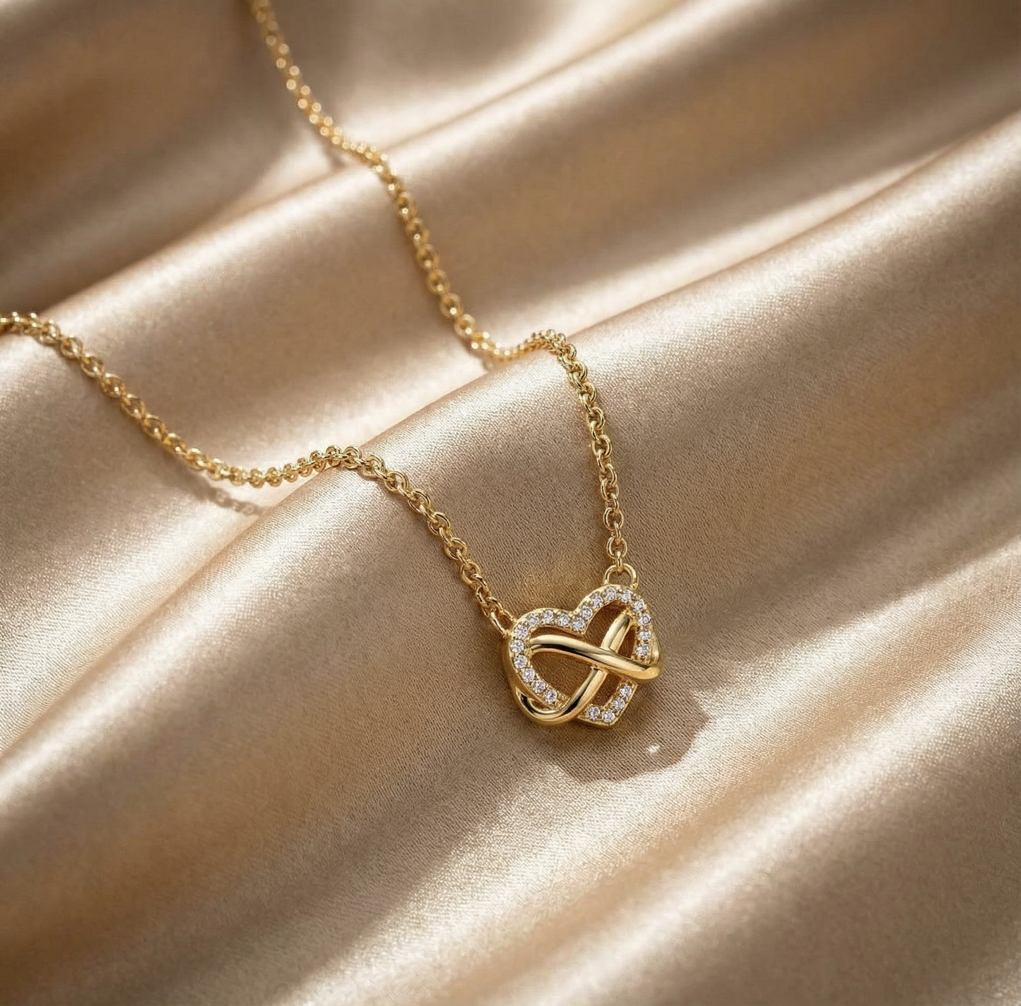 Gold Heart Infinity Necklace For Women Gift Ladies - Rex Jewellers