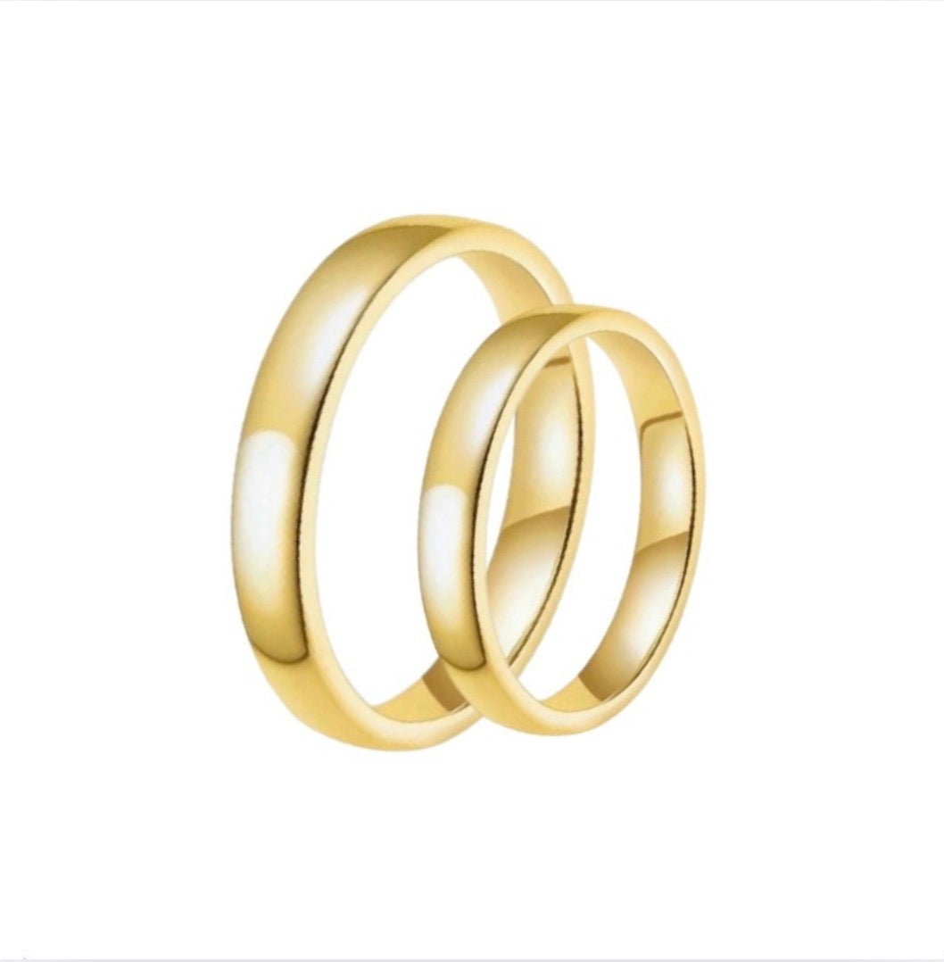 Tungsten Gold His Hers Wedding Bands Couple Rings 4MM