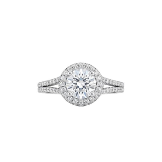 Round Cut Halo Engagement Promise Rings - Cheap & Affordable - Queen