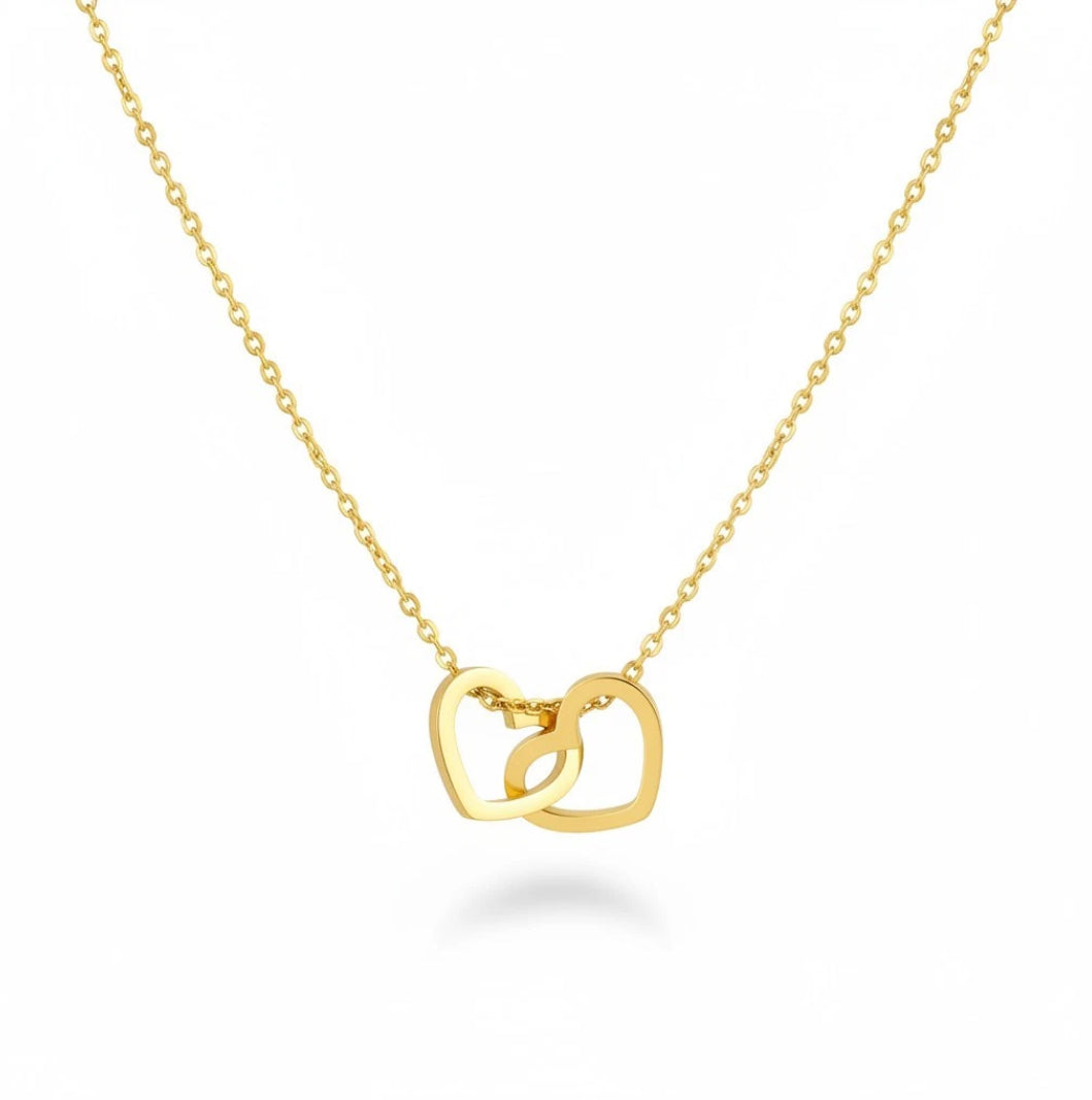 Gold Interlocking Heart Necklace - The Perfect Bridesmaid Gift- Te’Amo