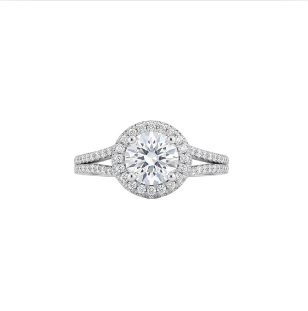 Round Cut Halo Engagement Promise Rings - Cheap & Affordable - Queen