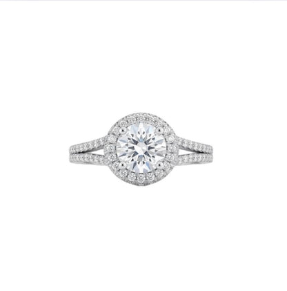 Round Cut Halo Engagement Promise Rings - Cheap & Affordable - Queen