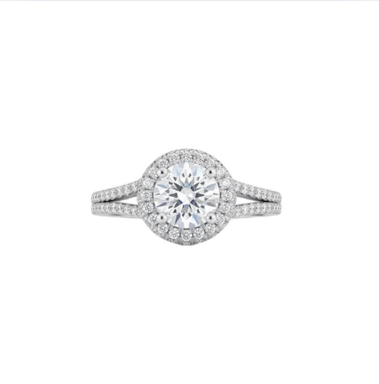 Round Cut Halo Engagement Promise Rings - Cheap & Affordable - Queen