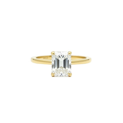 Emerald Cut Engagement Ring Simulated Diamond Solitaire Rex Jewellers - Fortuna