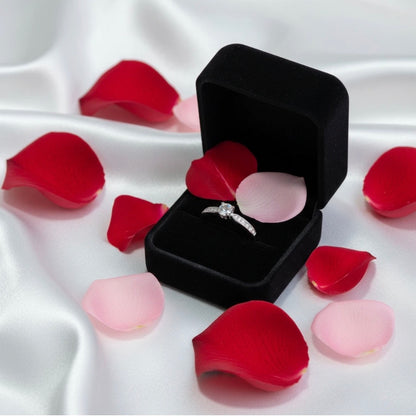 0.36ct Round Moissanite Engagement Rings White Gold Sterling Silver- Starlight