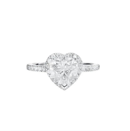 Heart Shape Cut CZ Engagement Promise Ring - Affordable Solitaire- Lover Girl