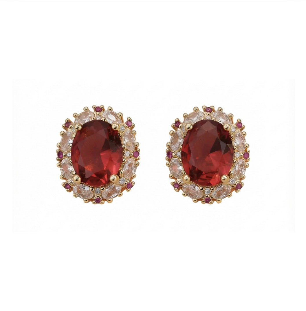 Ruby Gold Earrings