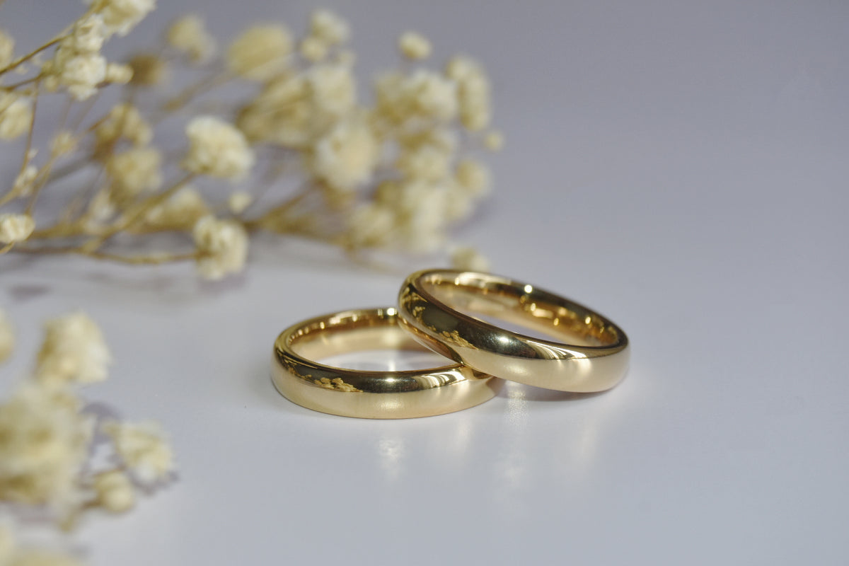RX Jewellers 9ct Gold Plated Sterling Silver 4mm Shaped Wedding Band Ring - Size P