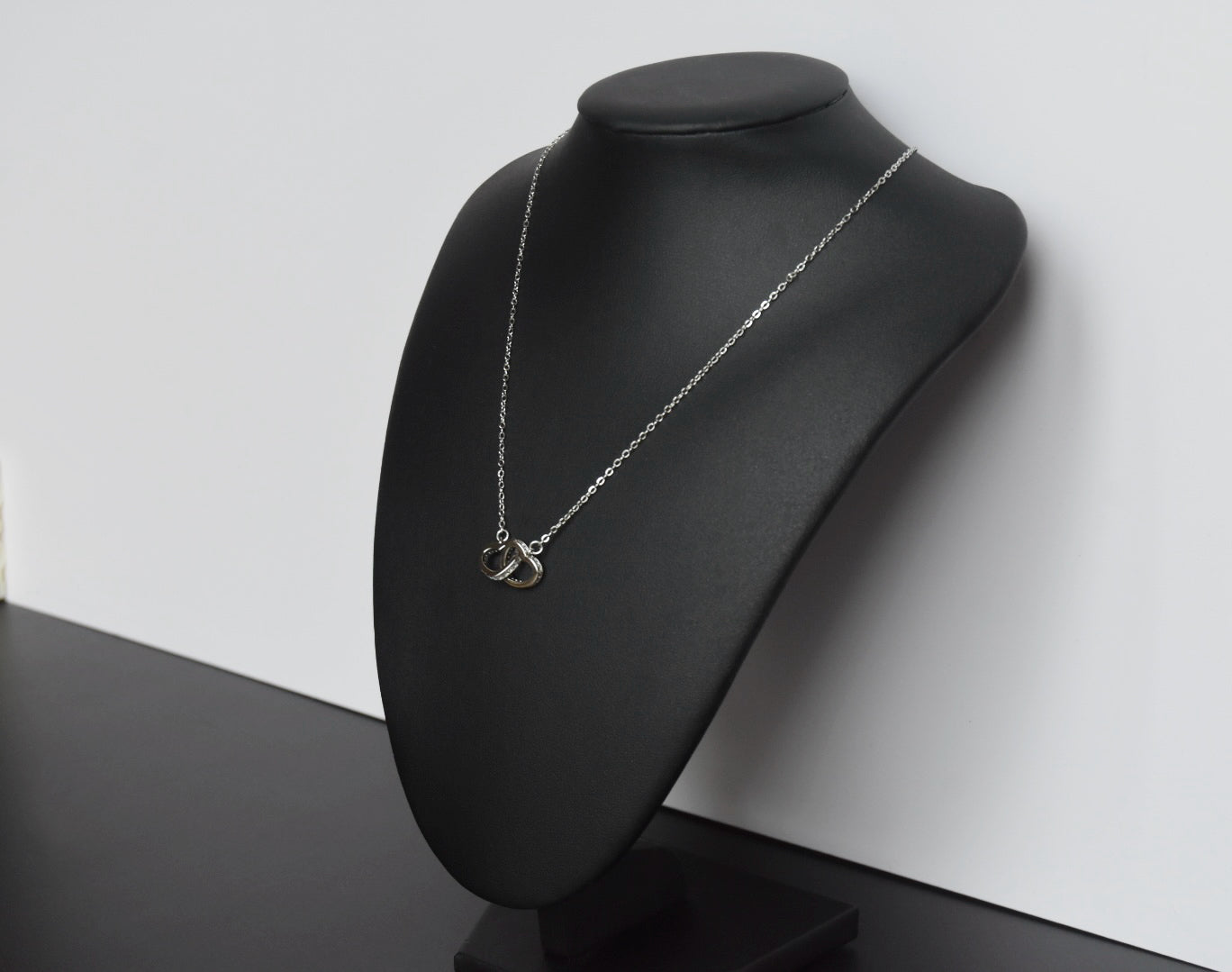 Double Heart Infinity Womens Necklace Rex Jewellers- Forever