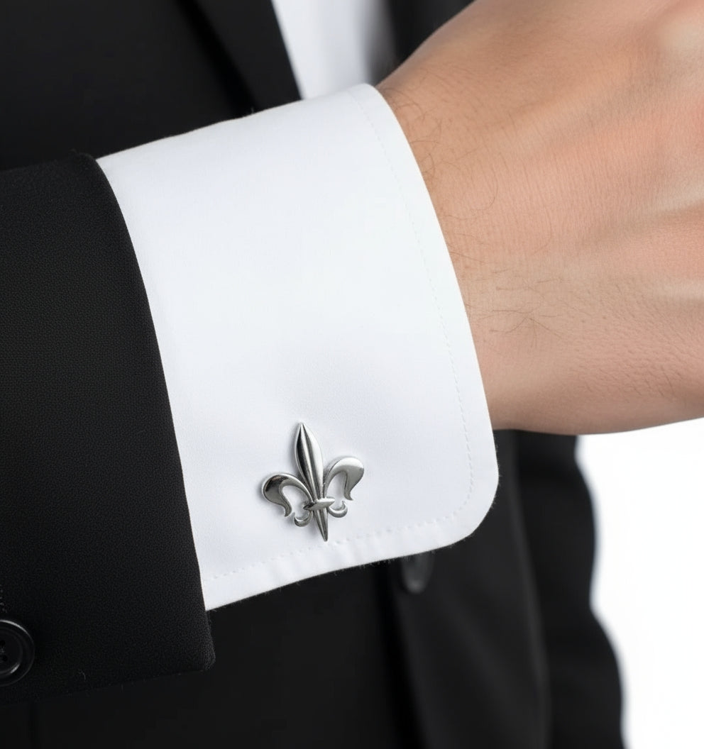 Luxury Fleur-de-Lis Mens Cuff Links