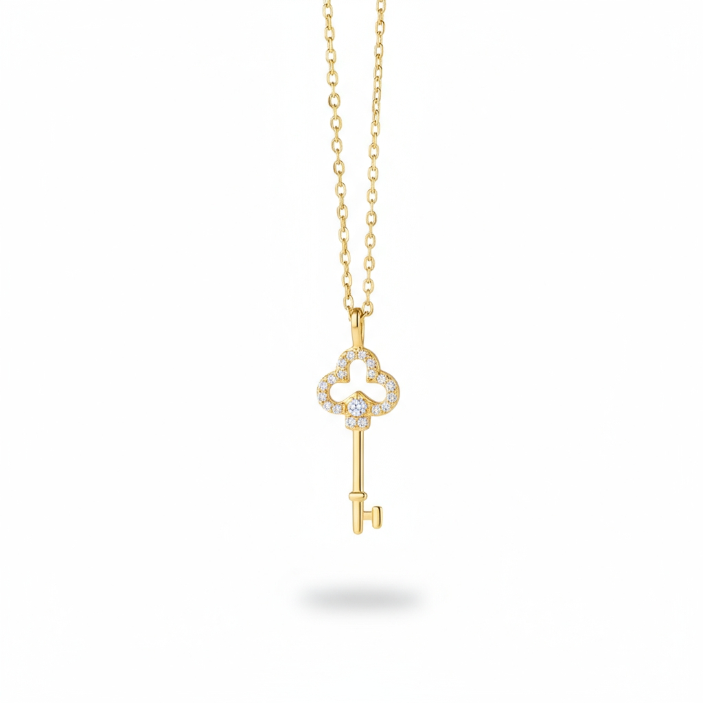 Key Heart Diamond Necklace Gift For Women Ladies- Key To My Heart