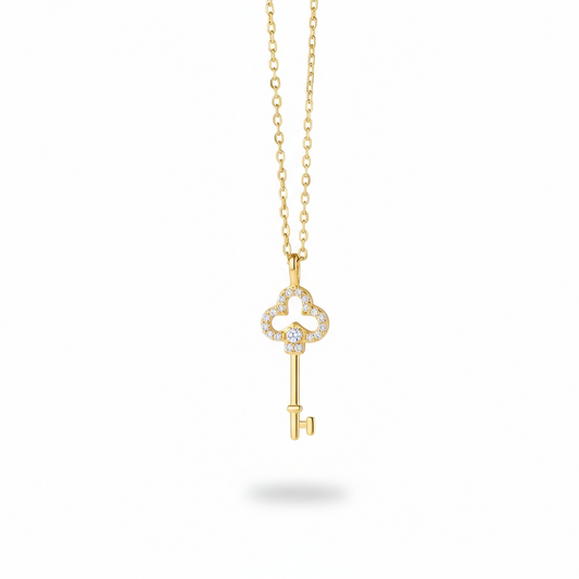 Key Heart Diamond Necklace Gift For Women Ladies- Key To My Heart