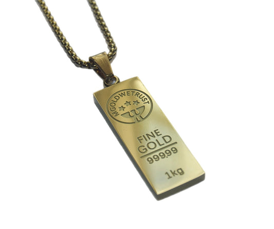 Bullion Bar Necklace - 18k Gold