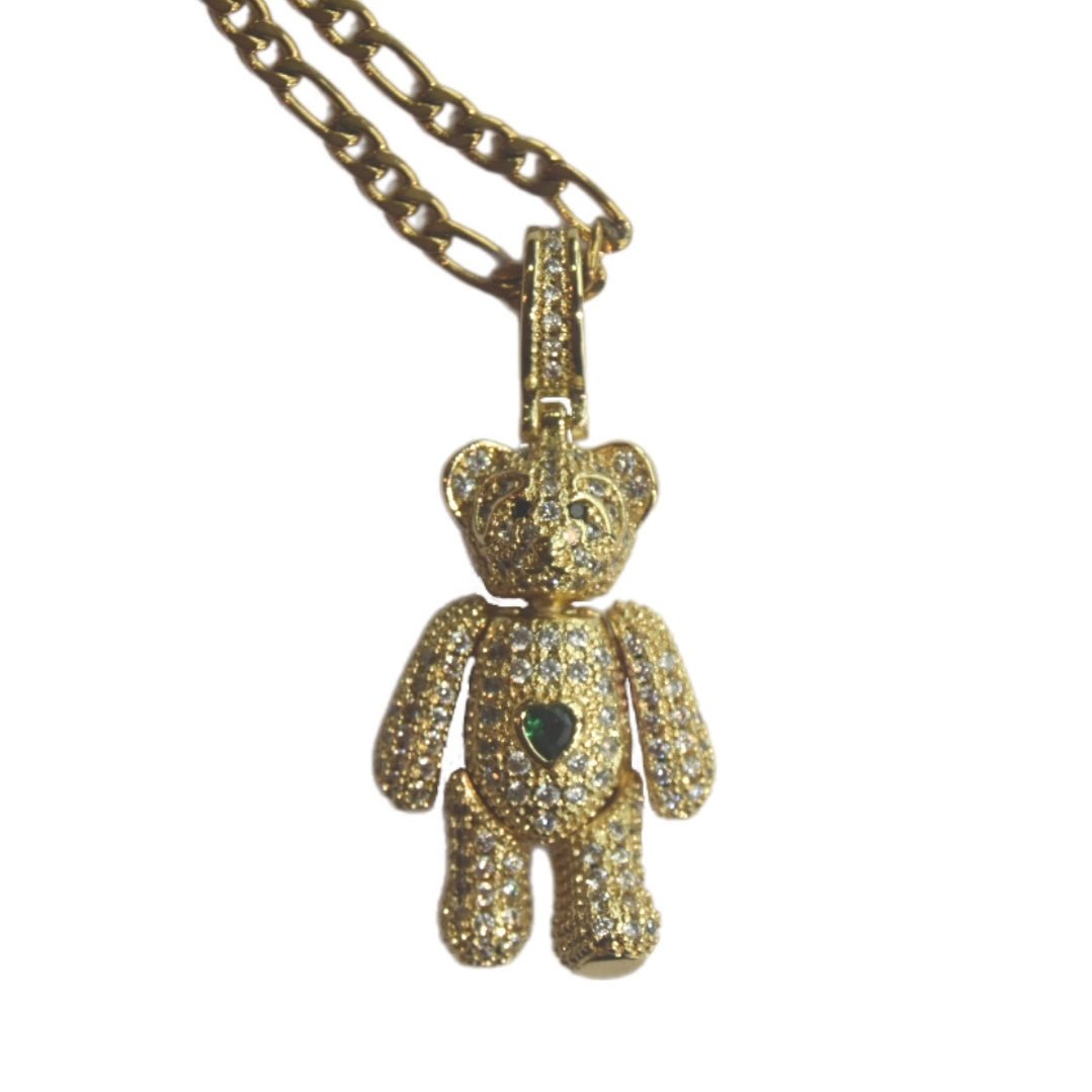 Teddy Bear Pendant - Gold