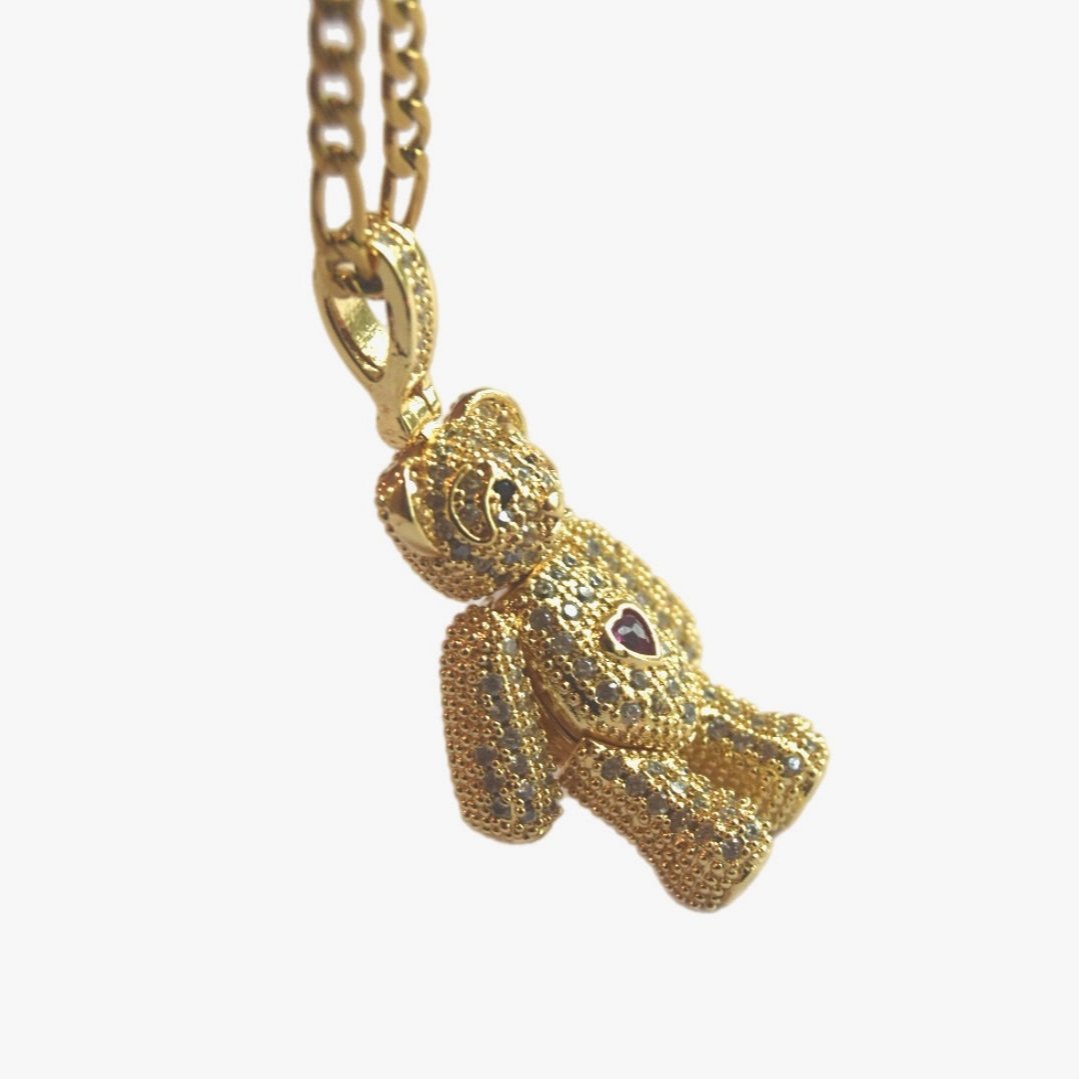 Teddy Bear Pendant - Gold