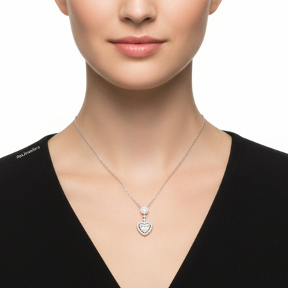 Sparkling Heart Necklace Gift For Women Ladies