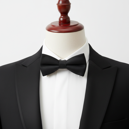 Mens Bow Tie Black Pre Tied