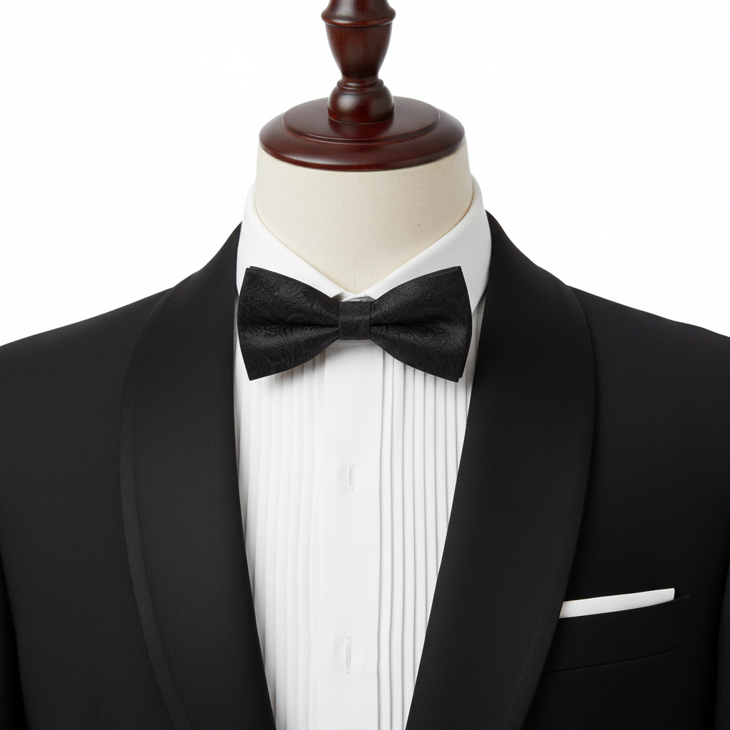 Luxury Mens Black Bow Tie Pre Tied