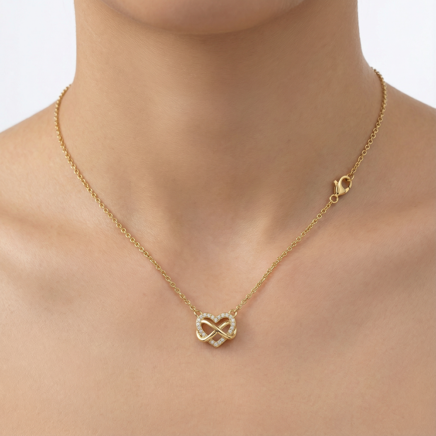 Gold Heart Infinity Necklace For Women Gift Ladies - Rex Jewellers