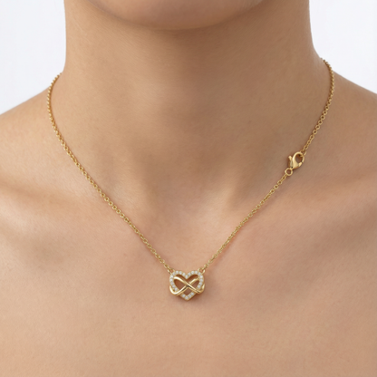Gold Heart Infinity Necklace For Women Gift Ladies - Rex Jewellers