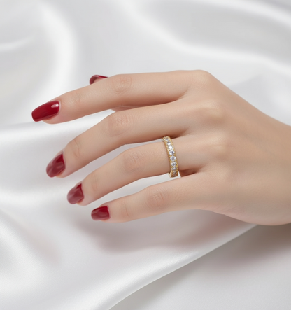 Eternity Band Ring Round Cut Diamond Unique Channel Set Rex Jewellers - Omni
