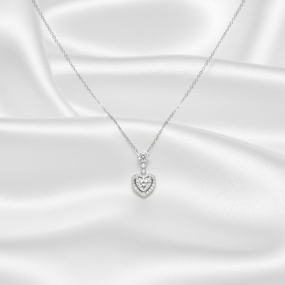 Sparkling Heart Necklace Gift For Women Ladies
