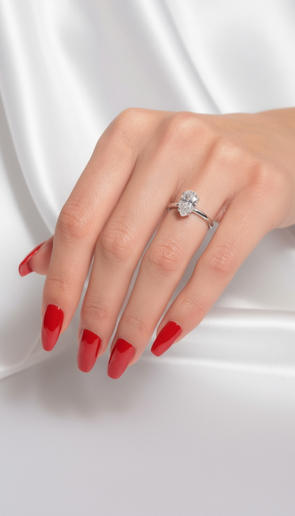 Engagement Ring Pear Shaped Diamond Solitaire Cut Wedding Rings Rex Jewellers - Ice Queen