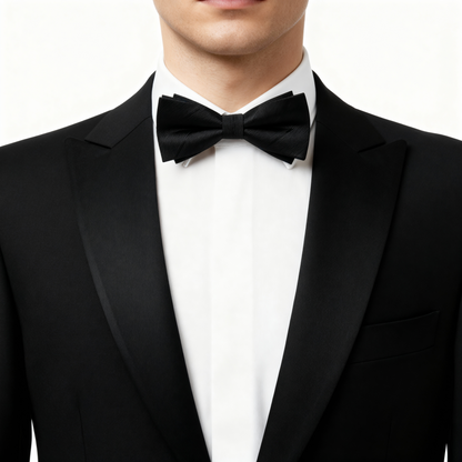 Mens Bow Tie Black Pre Tied- Premium