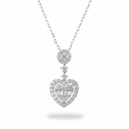 Sparkling Heart Necklace Gift For Women Ladies