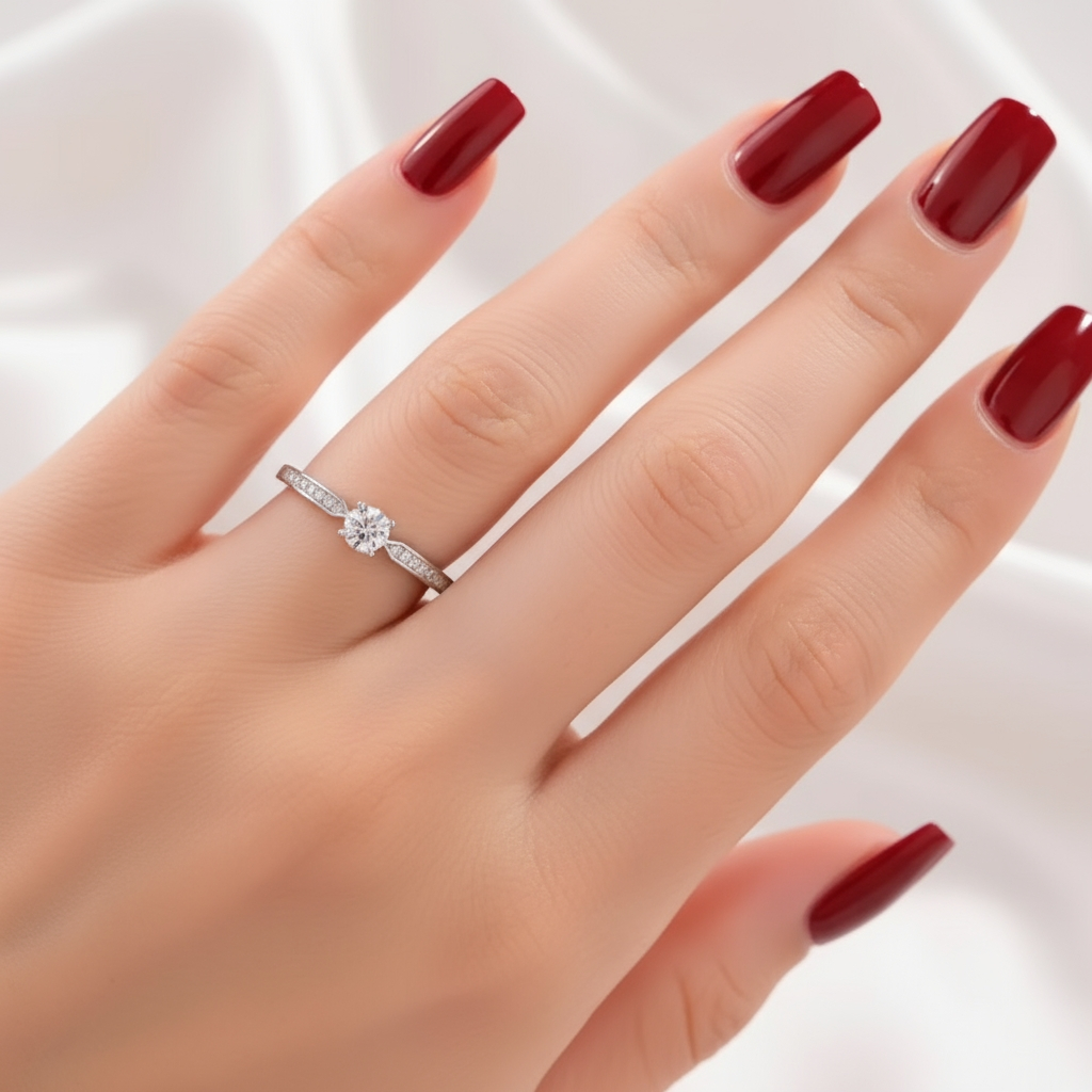 Round Shoulder Engagement Ring 0.36ct Diamond Rings Rex Jewellers - Starlight