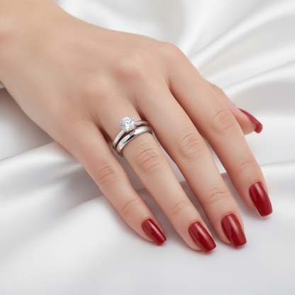 White Gold Sterling Silver Mens Womens Wedding Band Ring