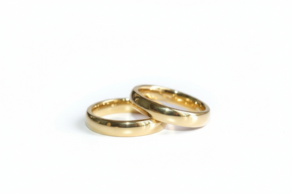Tungsten Gold His Hers Wedding Bands Couple Rings 4MM