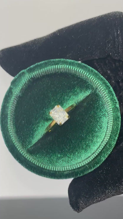 Emerald Cut Moissanite Ring - Gold Vermeil Engagement Ring - Fortuna