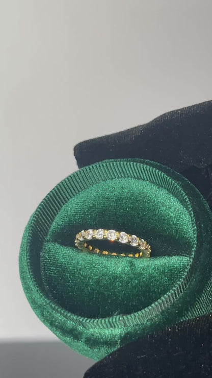 Eternity Ring 9ct Gold Vermeil Moissanite 3MM Rex Jewellers